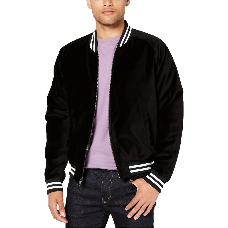 Tallia Mens Velvet Embroidered Bomber Jacket