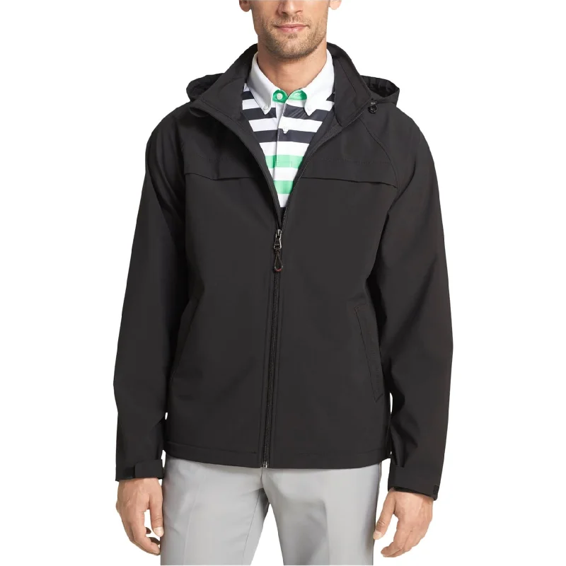 IZOD Mens Hooded Jacket, Black, Small