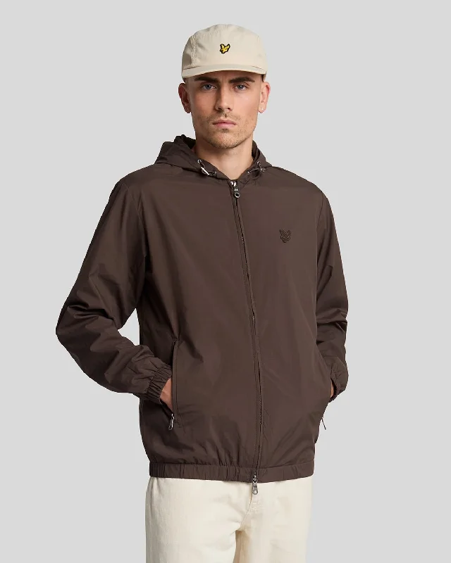 Tonal Eagle Hooded Bomber Jacket