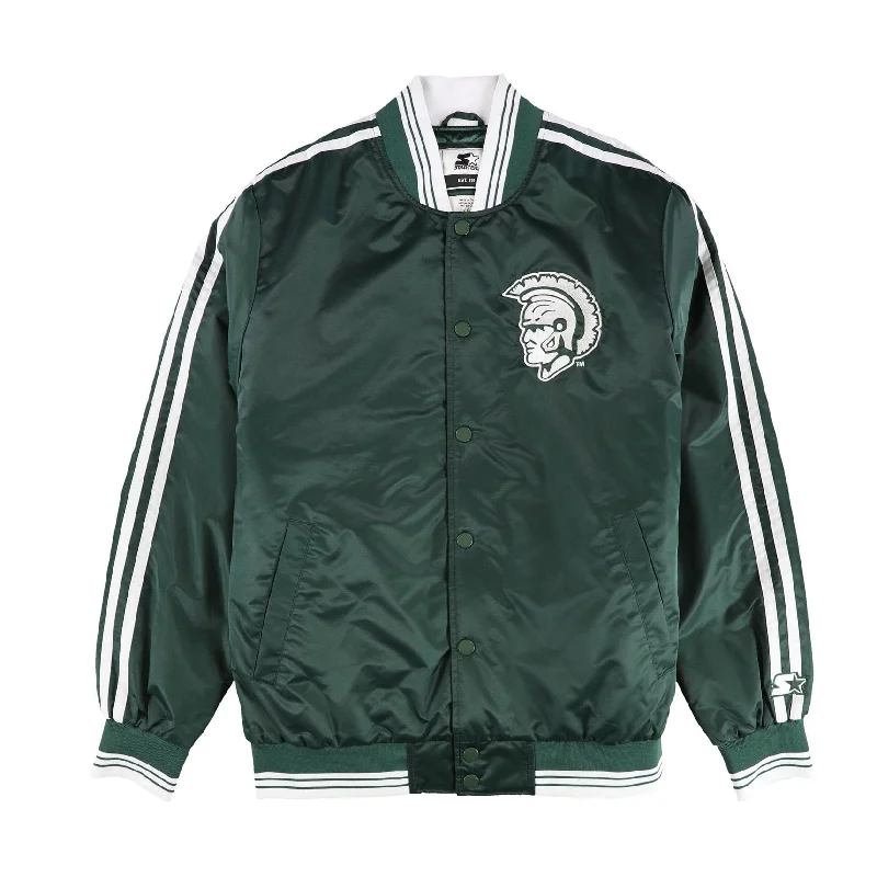 STARTER Mens Michigan University Trojans Varsity Jacket, Green, Large