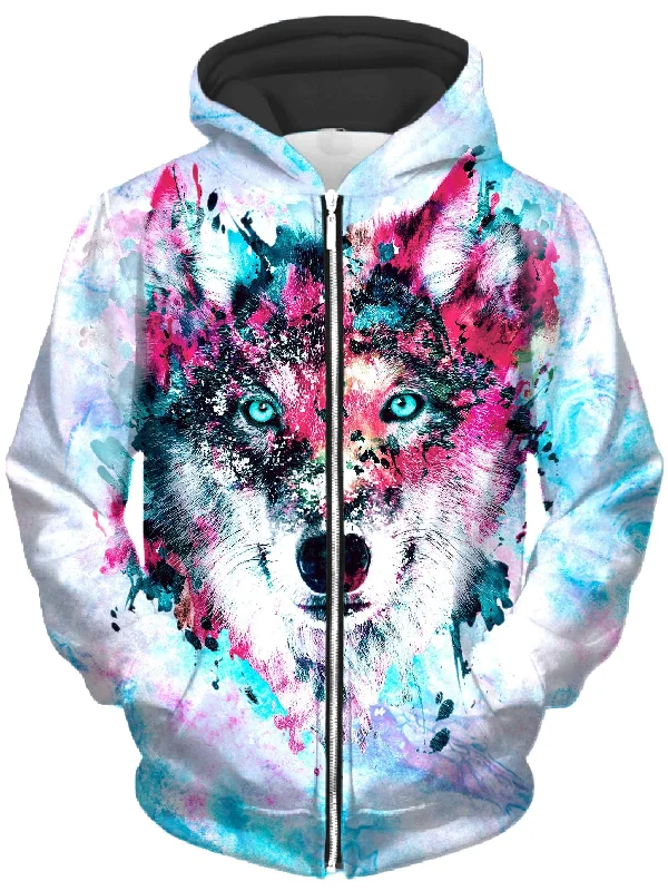 Wolf Unisex Zip-Up Hoodie