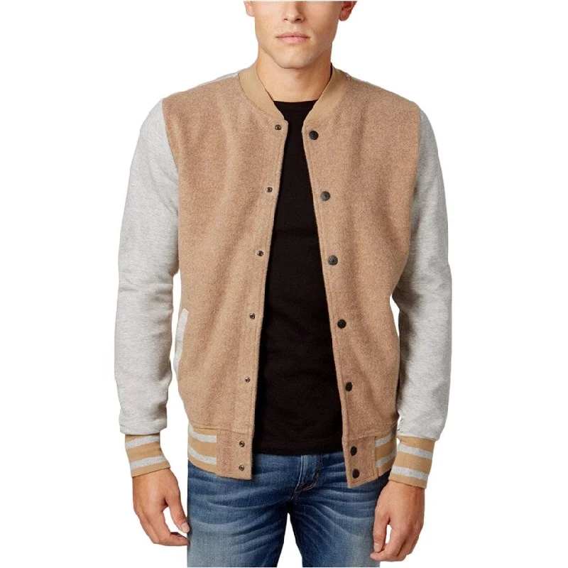 Tommy Hilfiger Mens Colorblocked Bomber Jacket, Brown, X-Large