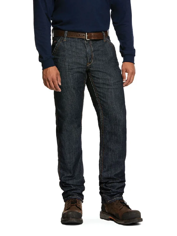 Ariat 10030263 Mens FR M4 Relaxed Stretch Duralight Workhorse Stackable Straight Leg Jean Dark Wash