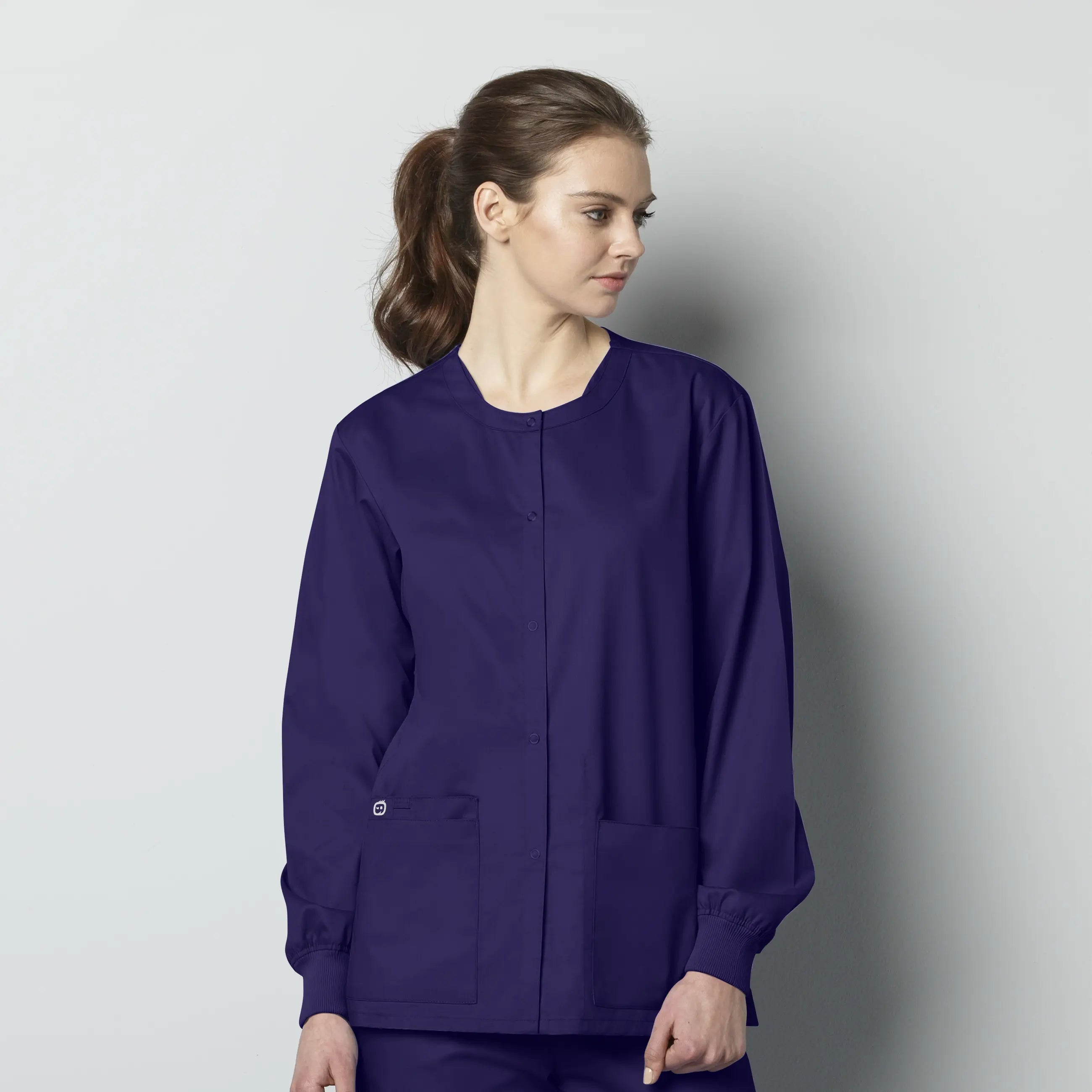 Wink Unisex Snap Front Jacket - Grape