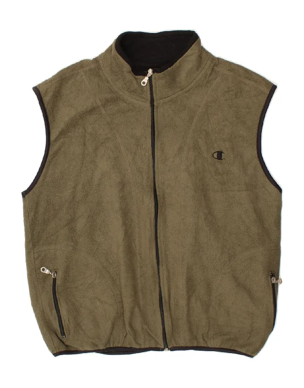 CHAMPION Mens Fleece Gilet UK 40 Large Khaki