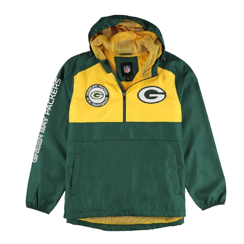 G-III Sports Mens Green Bay Packers Windbreaker Jacket, Green, Large