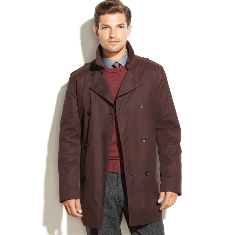 Kenneth Cole Mens Rance Raincoat, Brown, 42