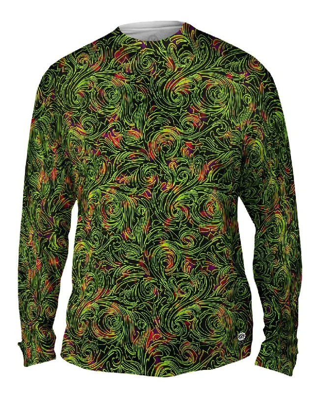 Autumn Me Green Leaf Swirls Pattern