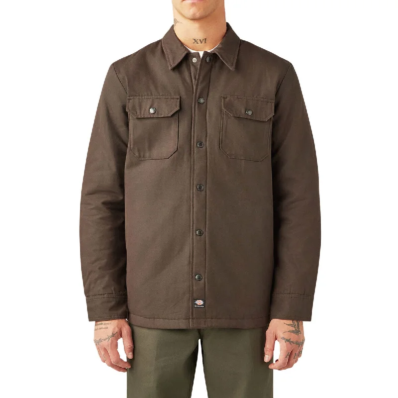 Dickies Lined Duck Snap Heavyweight Shirt Jacket - Dark Brown