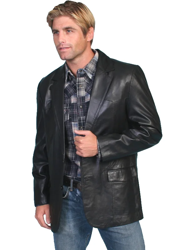 Scully Leather Mens Western Lambskin Blazer Black 42