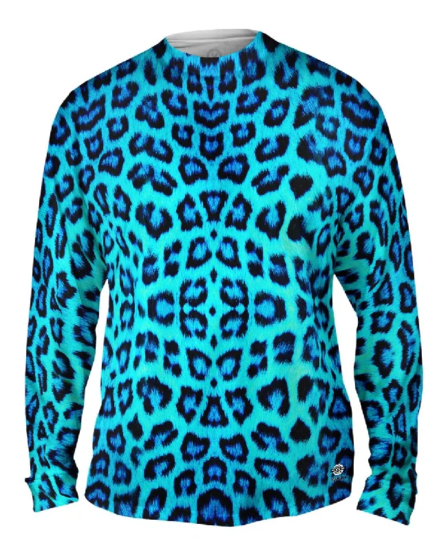 Neon Blue Leopard Animal Skin