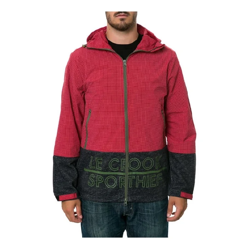 Crooks & Castles Mens The Sportthief Anorak Jacket, Red, Large