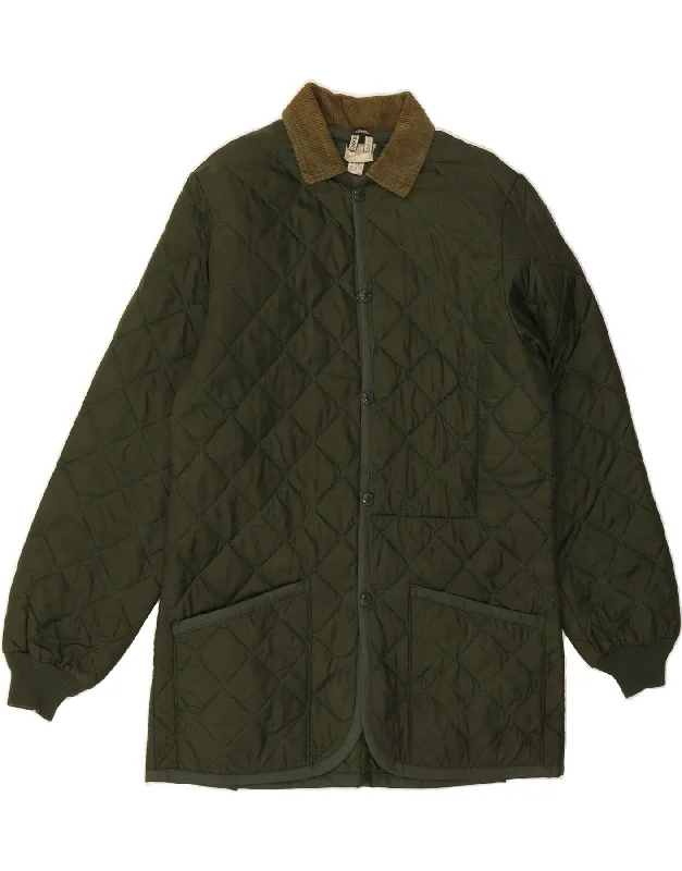 LAVENHAM Mens Quilted Jacket UK 36 Small Green Nylon