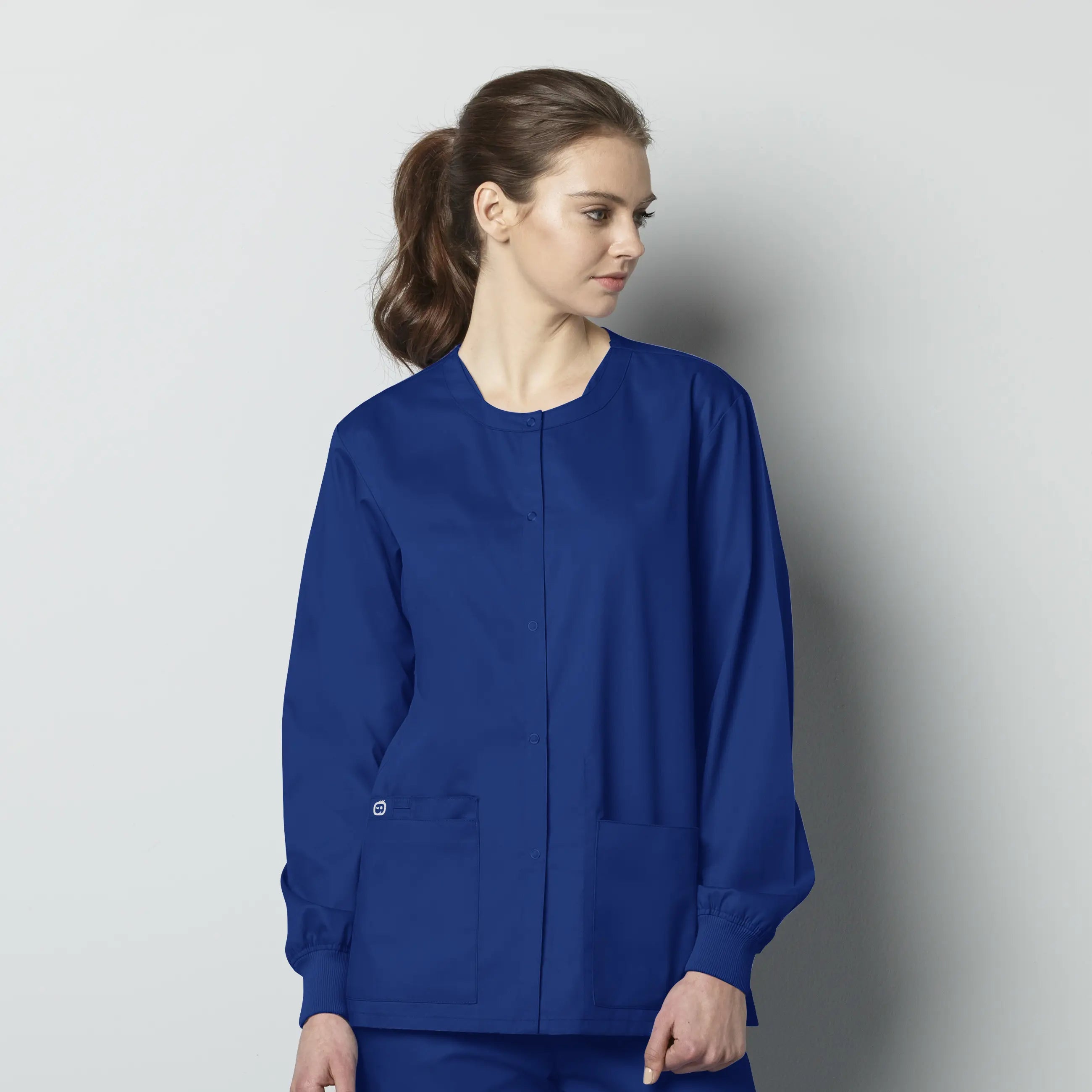 Wink Unisex Snap Front Jacket - Galaxy Blue