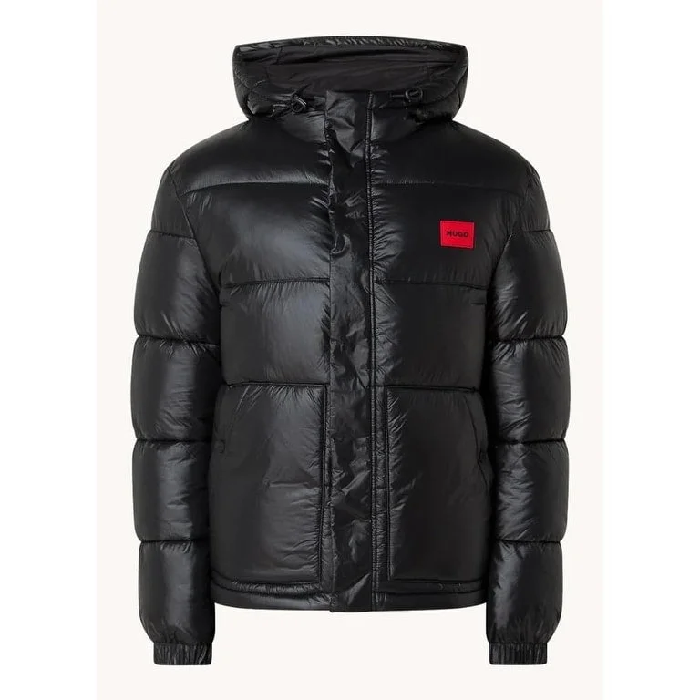 Hugo Mens Baro 2441 Quilted Hooded Puffer Coat Black