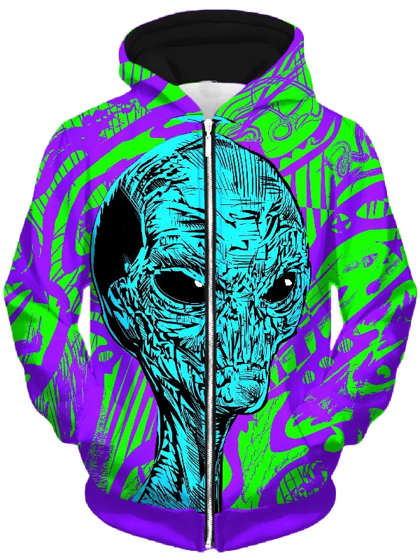 Alien Unisex Zip-Up Hoodie