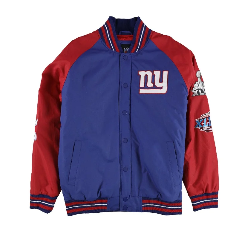 NFL Mens 4X Super Bowl Champions NY Giants Varsity Jacket, Blue, Large