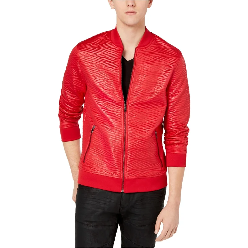 I-N-C Mens Jacquard Jacket, Red, Small