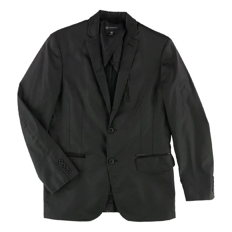 I-N-C Mens Textured Jacket, Black, Medium