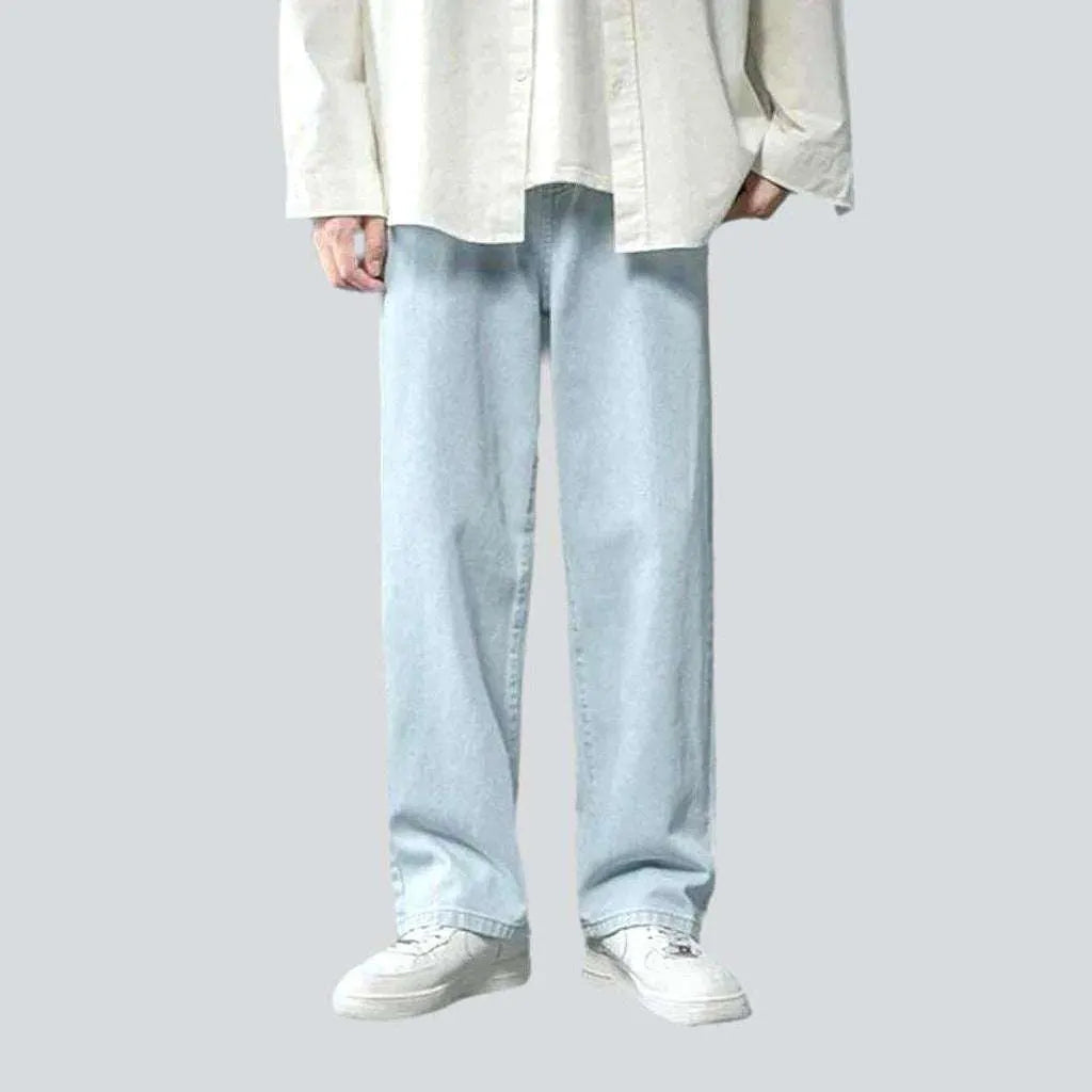 Korean streetwear loose denim pants