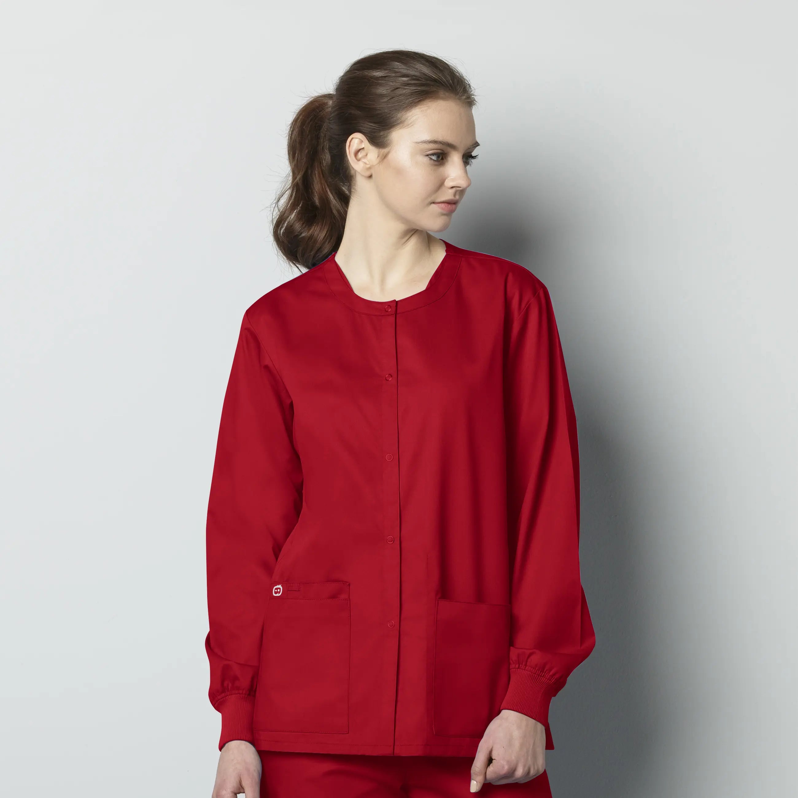 Wink Unisex Snap Front Jacket - Red