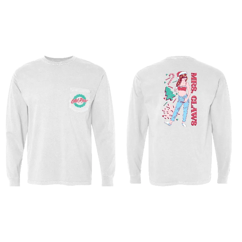 Mrs. Claws Long Sleeve Pocket Tee