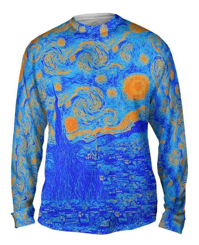 Pop Art - "Van Gogh Starry Night Orange Blue" (1889)