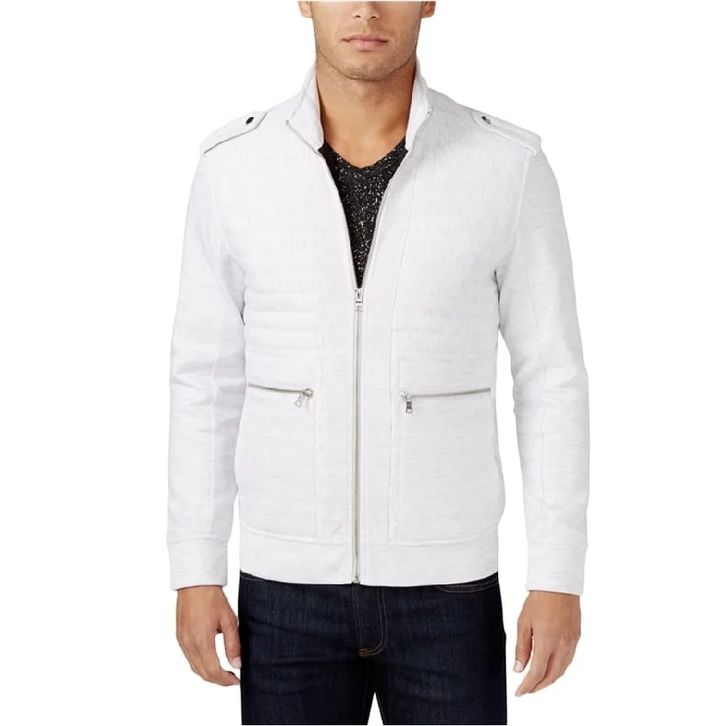 I-N-C Mens Ribbed & Quilted Jacket, Grey, Large