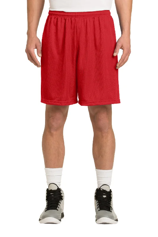 Sport-Tek Mens Moisture Wicking Classic Mesh Shorts - True Red