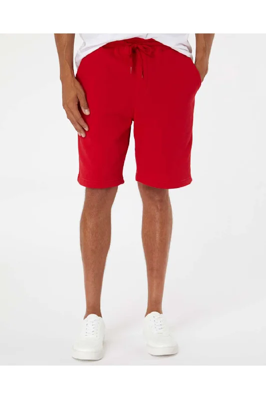 Independent Trading Co. Mens Fleece Shorts w/ Pockets - Red