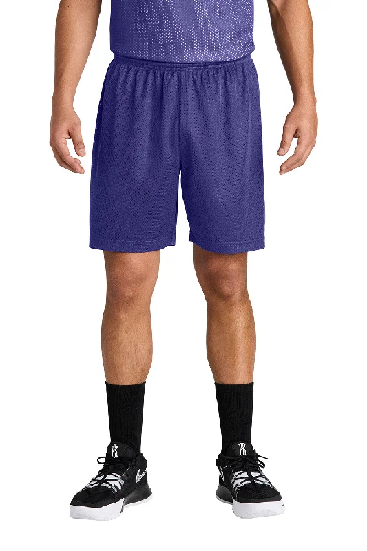 Sport-Tek Mens Moisture Wicking Mesh Athletic Shorts - Purple - New