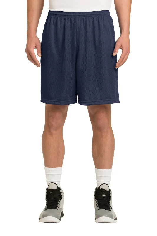 Sport-Tek Mens Moisture Wicking Classic Mesh Shorts - True Navy Blue