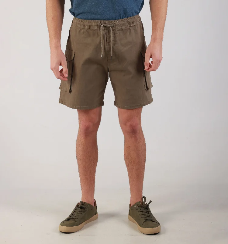 "MIDTHIGH PULLON"-CARGO SHORT- SAGE