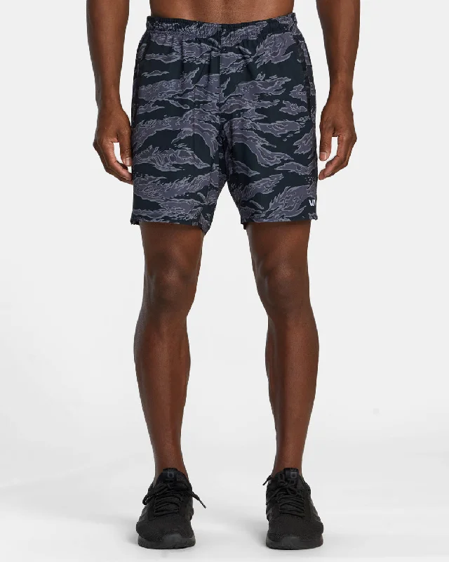 Yogger Stretch 17" Athletic Shorts - Black Tiger Camo