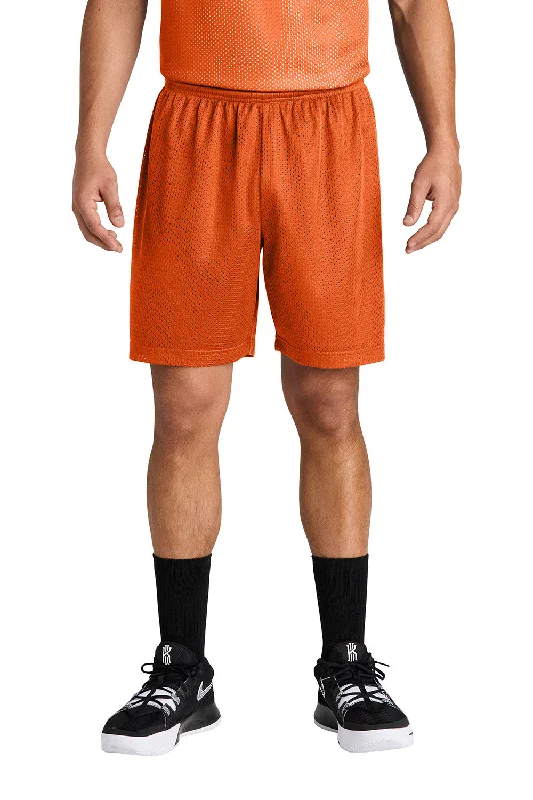 Sport-Tek Mens Moisture Wicking Mesh Athletic Shorts - Deep Orange - New