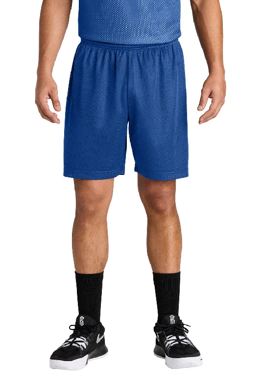 Sport-Tek Mens Moisture Wicking Mesh Athletic Shorts - True Royal Blue - New