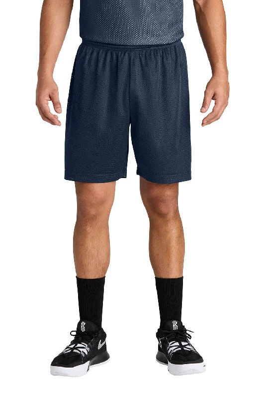 Sport-Tek Mens Moisture Wicking Mesh Athletic Shorts - True Navy Blue - New