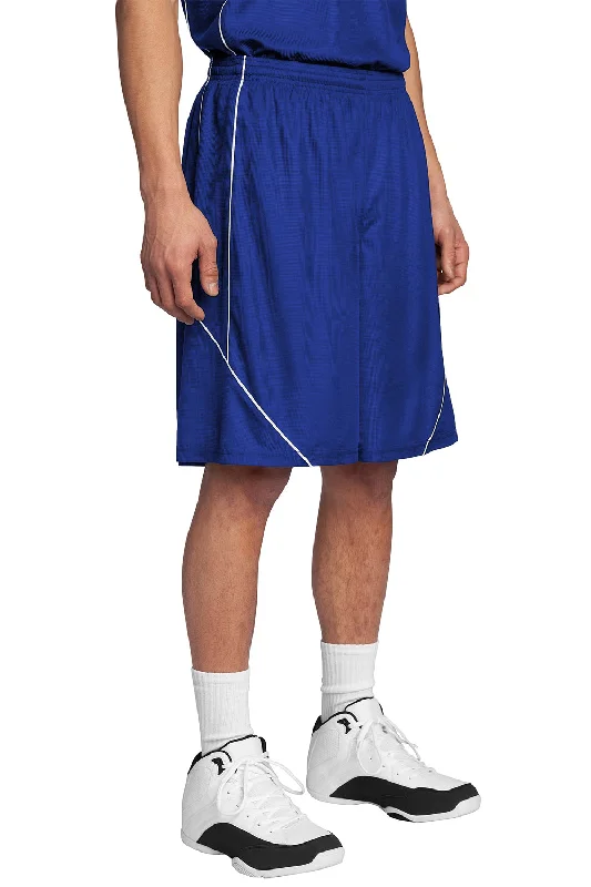 Sport-Tek Mens Moisture Wicking Mesh Reversible Spliced Shorts - True Royal Blue