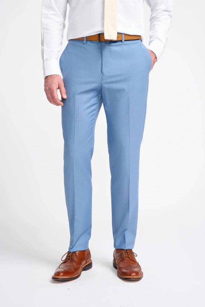 Trendy Sky Blue Pants for Men Sky Blue Trouser For office & Parties Stylish Men’s Trousers