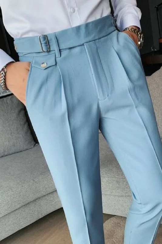 Men Wedding Pant Sky Blue Slim Fit Elastic Trouser Office Pant Casual Pant Night Dinner Trouser Gift For Him