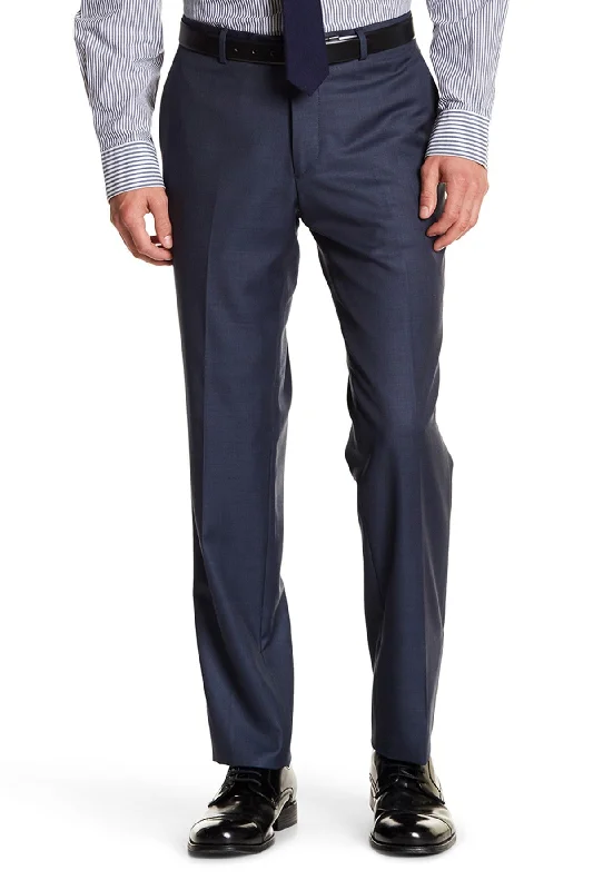 Merino Wool Tapered Dress Pants- Navy