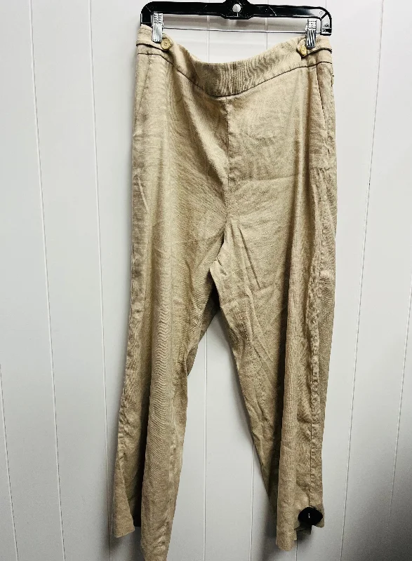 Pants Linen By Talbots In Tan, Size: Xlp