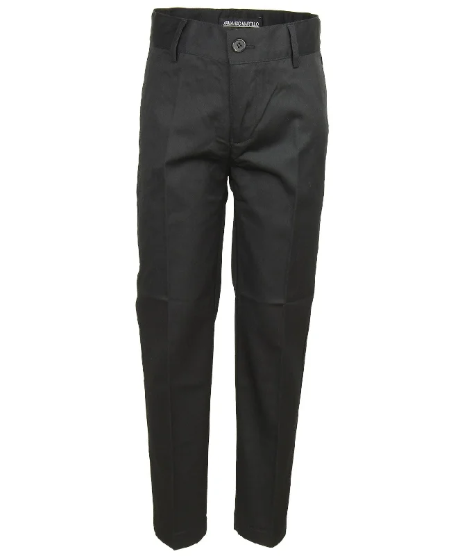 pants cotton slim fit - black