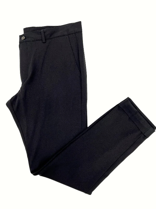 Slim Fit | Cuffed Trousers - Black