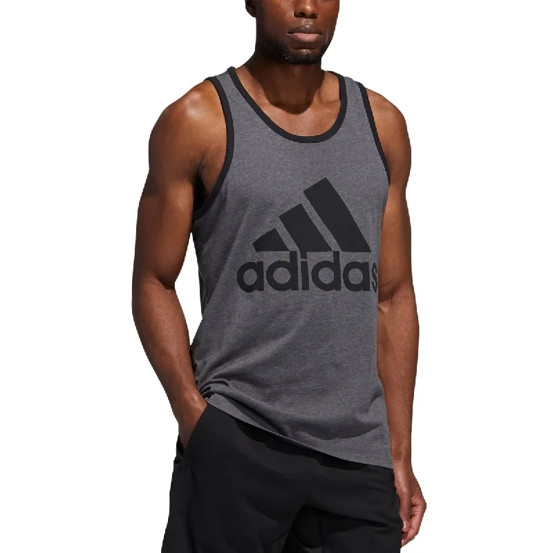 adidas Men's Badge Of Sport Logo Graphic Tank Gray Size Medium