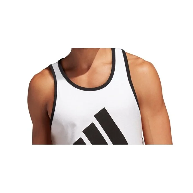 Adidas Men's Badge Of Sport Logo Graphic Tank White Size Small