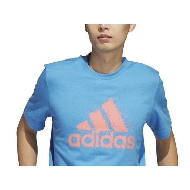 Adidas Men's Short Sleeve Logo Graphic T Shirt Blue Size Small