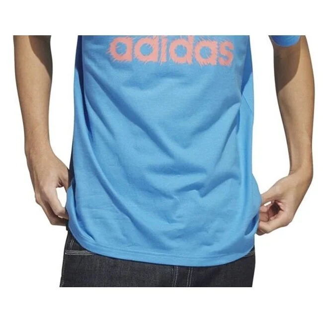 Adidas Men's Short Sleeve Logo Graphic T Shirt Blue Size X-Large