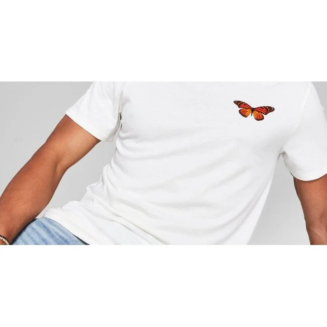 And Now This Men's Butterfly T-Shirt White Size Large