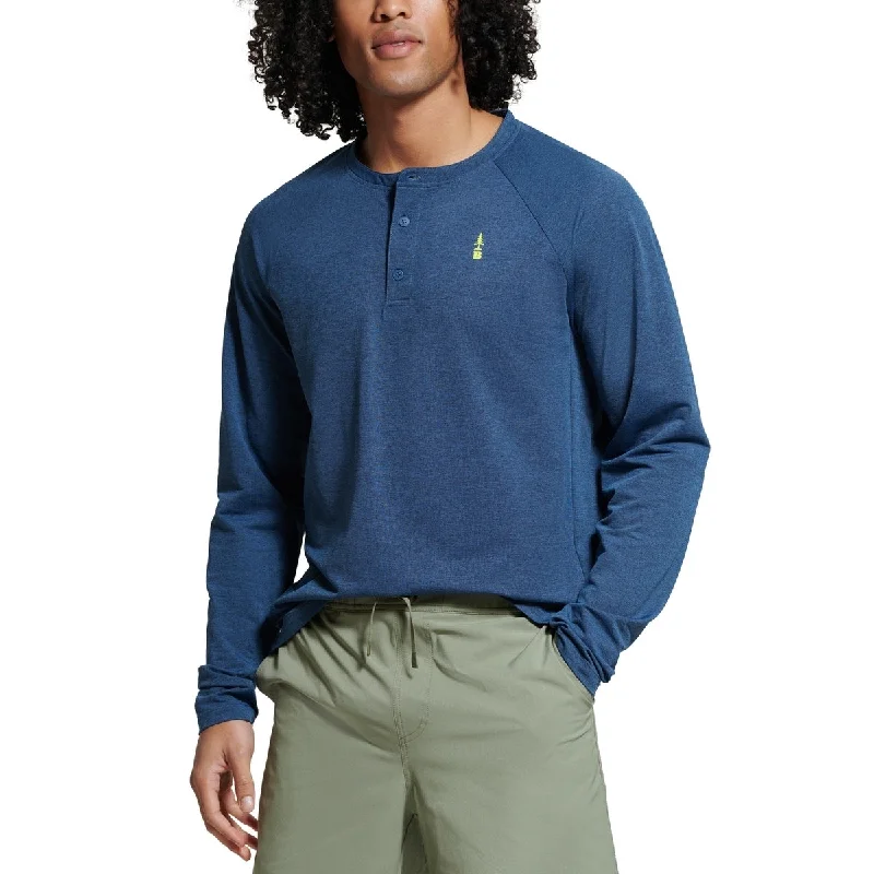 Bass Outdoor Men's Hilltop Long Sleeve Henley Ensign Blue